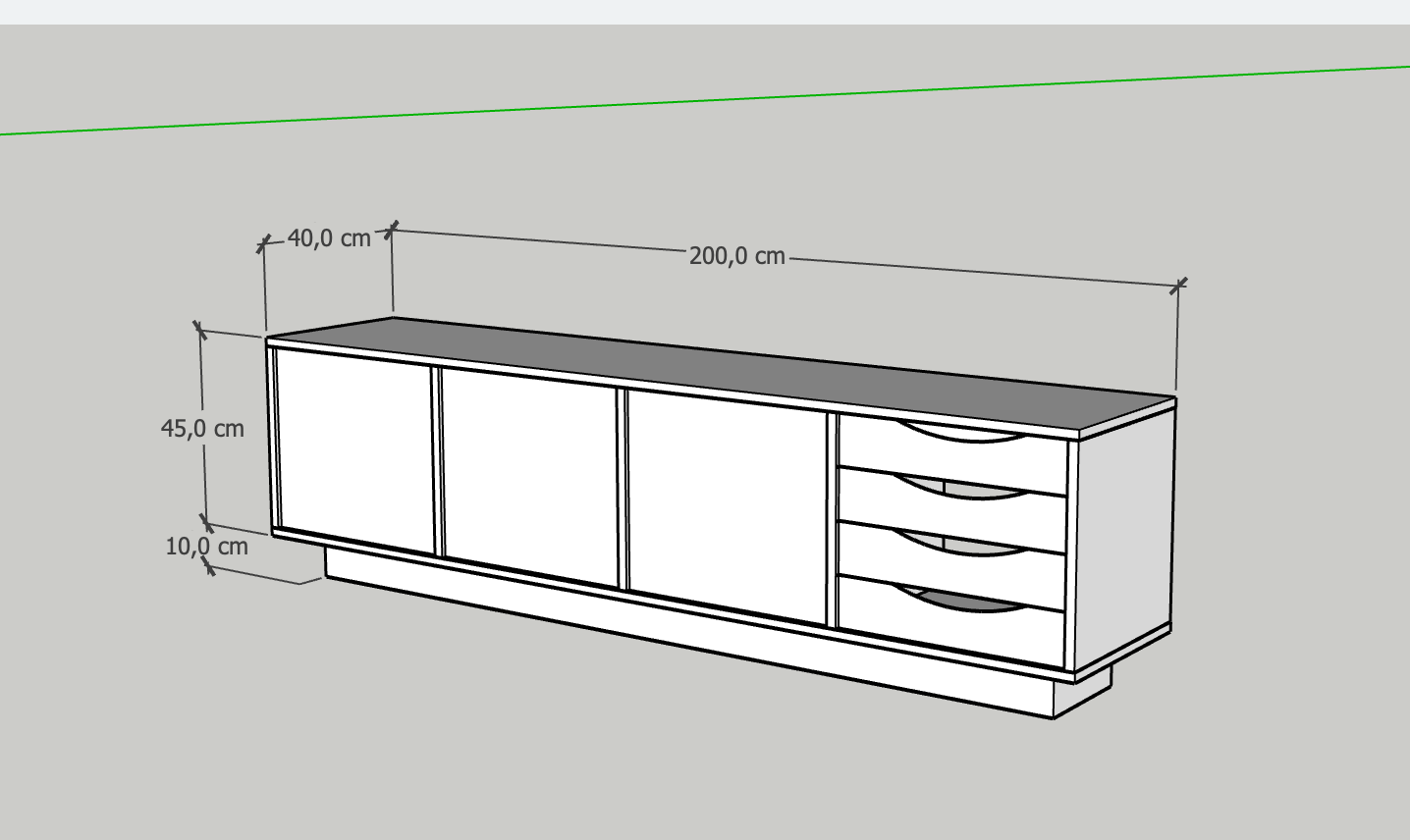 LONG BROWN Sideboard - CUSTOM3
