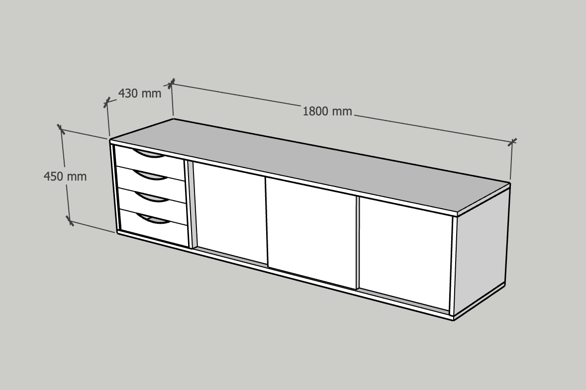 LONG BROWN Sideboard - CUSTOM2