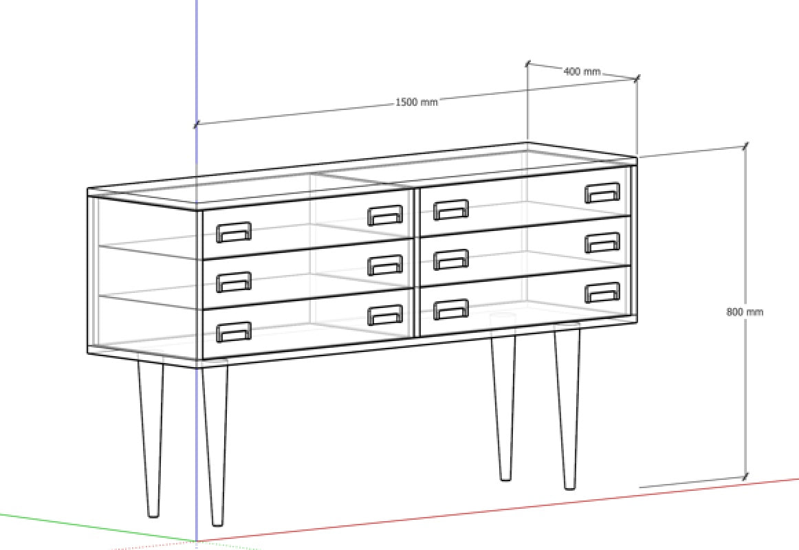 Commode avec tiroirs CERN